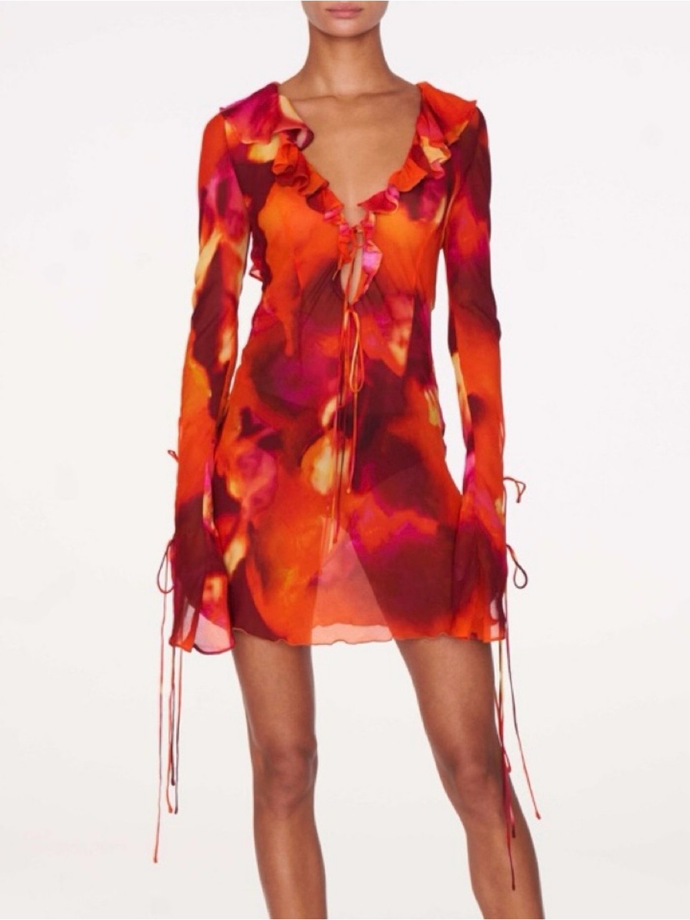 Rat & Boa Dali Mini Dress in Orange & Pink